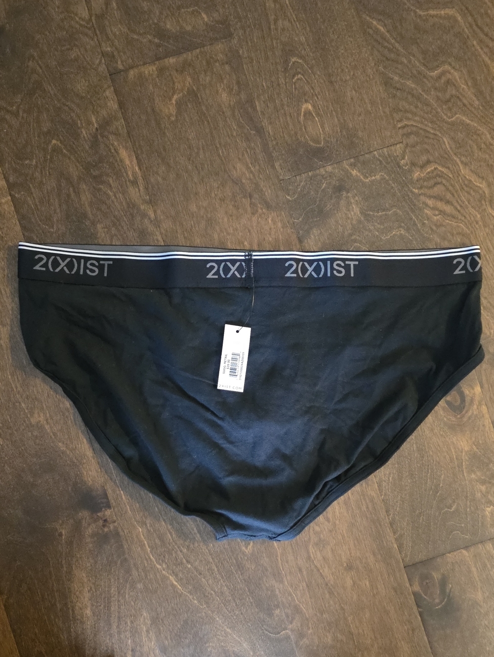 2xist Men's Strech Countour Pouch Black Cotton Briefs with Logo Waistband Sz XL - Picture 4 of 5